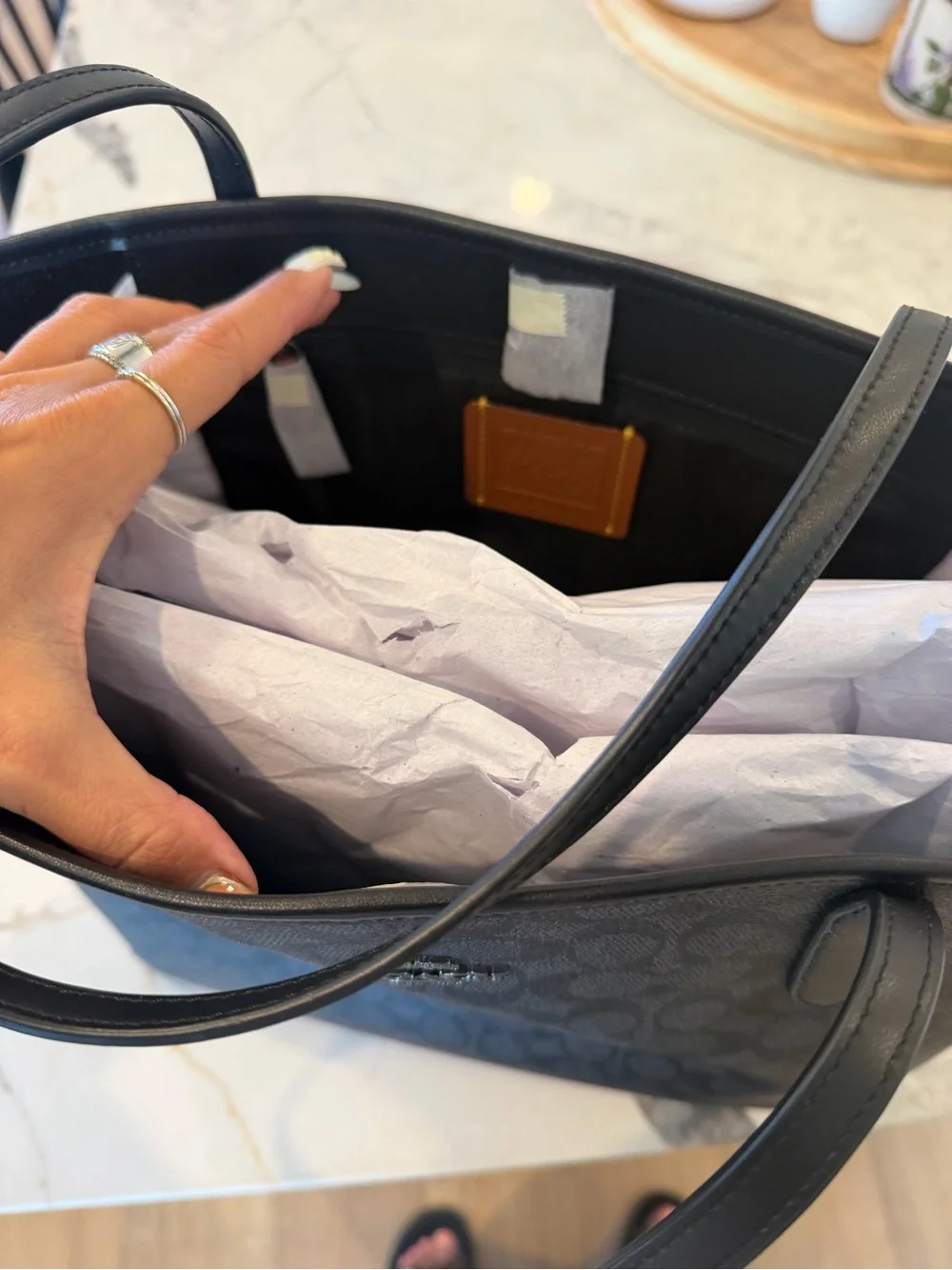 Coach Black Signature City Tote